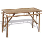 vidaXL Set Panca Tavolo da Picnic in Bambù 3 Pezzi - Mobili Pieghevoli da Esterno per Giardino della Birra/Patio - Tavolo e Panche da Pranzo Rettangolari Marroni