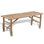 vidaXL Set Panca Tavolo da Picnic in Bambù 3 Pezzi - Mobili Pieghevoli da Esterno per Giardino della Birra/Patio - Tavolo e Panche da Pranzo Rettangolari Marroni