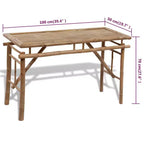 vidaXL Set Panca Tavolo da Picnic in Bambù 3 Pezzi - Mobili Pieghevoli da Esterno per Giardino della Birra/Patio - Tavolo e Panche da Pranzo Rettangolari Marroni