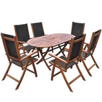 vidaXL Salon de jardin 9 pcs Bois d'acacia Marron Pliable
