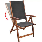 vidaXL Salon de jardin 9 pcs Bois d'acacia Marron Pliable