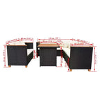 vidaXL Set Mobili da Giardino Set da 5 Pezzi in Polyrattan Nero e Bianco Crema
