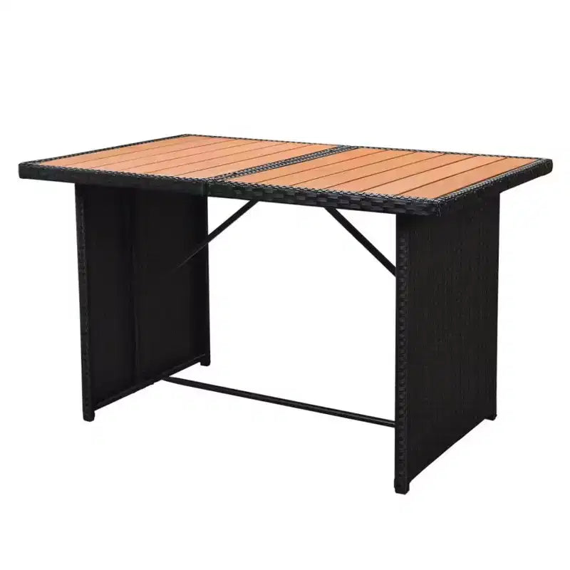 vidaXL Set Mobili da Giardino Set da 5 Pezzi in Polyrattan Nero e Bianco Crema