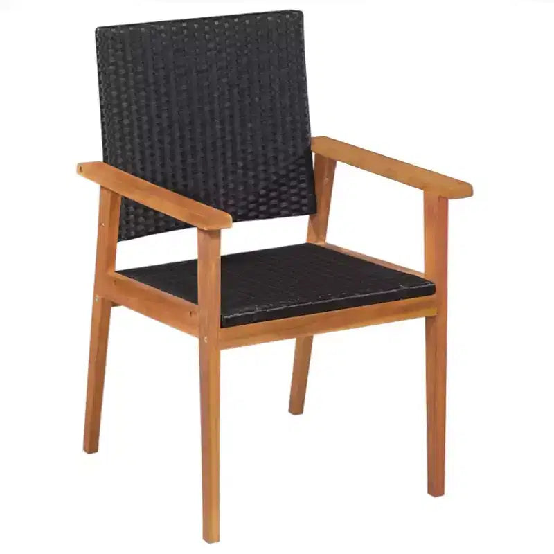 vidaXL Set da pranzo da esterno 9 pezzi in polyrattan - Nero e marrone - Include un grande tavolo da pranzo e 8 sedie - Arredamento da patio in stile retrò