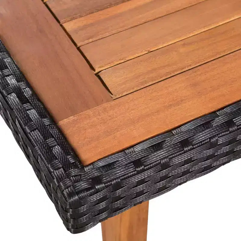vidaXL Set da pranzo da esterno 9 pezzi in polyrattan - Nero e marrone - Include un grande tavolo da pranzo e 8 sedie - Arredamento da patio in stile retrò