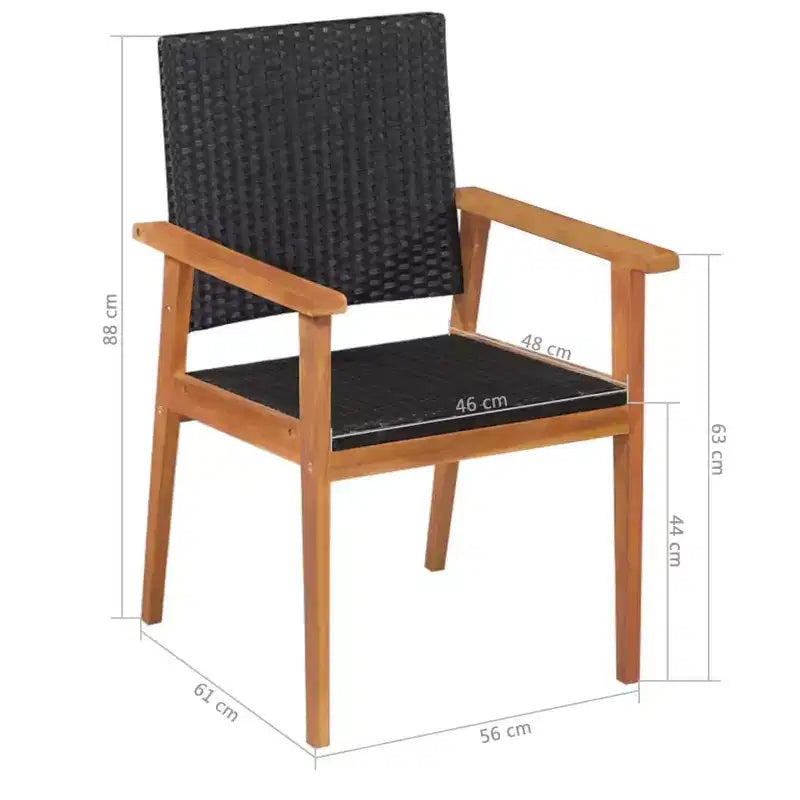 vidaXL Set da pranzo da esterno 9 pezzi in polyrattan - Nero e marrone - Include un grande tavolo da pranzo e 8 sedie - Arredamento da patio in stile retrò