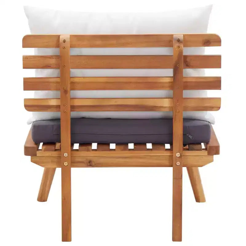 vidaXL Set Lounge da Esterno 4 pz - Mobili da Giardino in Legno Massello di Acacia con Cuscini e Tavolino da Caffè per Giardino, Terrazza, Patio.