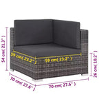 vidaXL Set Divani da Giardino - Set Divano Sezionale a 6 Pezzi in Poly Rattan Grigio con Tavolino e Ottomana - Comoda Seduta da Esterno con Cuscini
