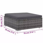 vidaXL Set Divani da Giardino - Set Divano Sezionale a 6 Pezzi in Poly Rattan Grigio con Tavolino e Ottomana - Comoda Seduta da Esterno con Cuscini
