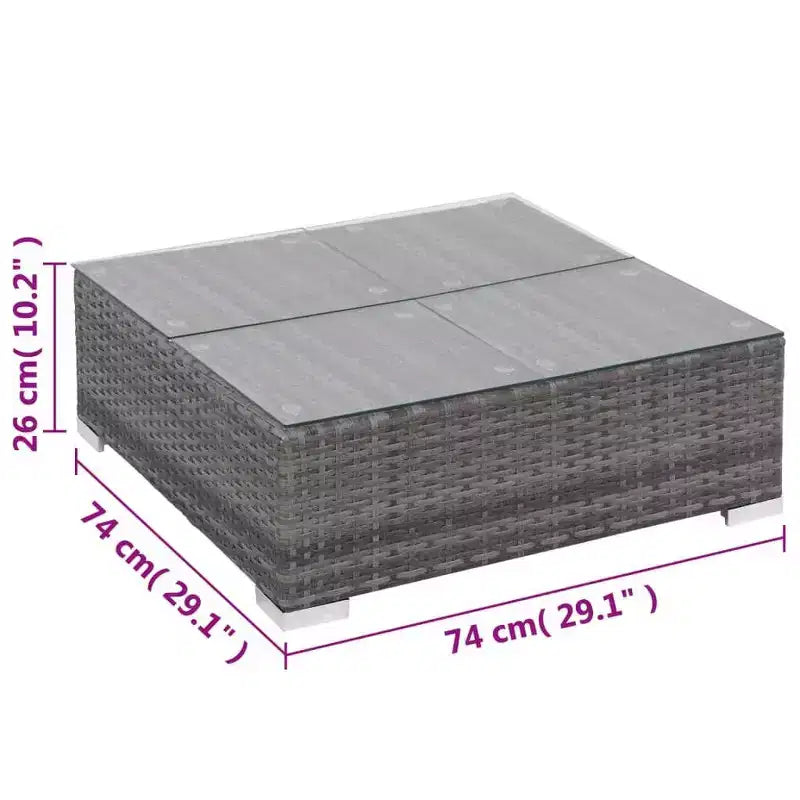 vidaXL Set Divani da Giardino - Set Divano Sezionale a 6 Pezzi in Poly Rattan Grigio con Tavolino e Ottomana - Comoda Seduta da Esterno con Cuscini