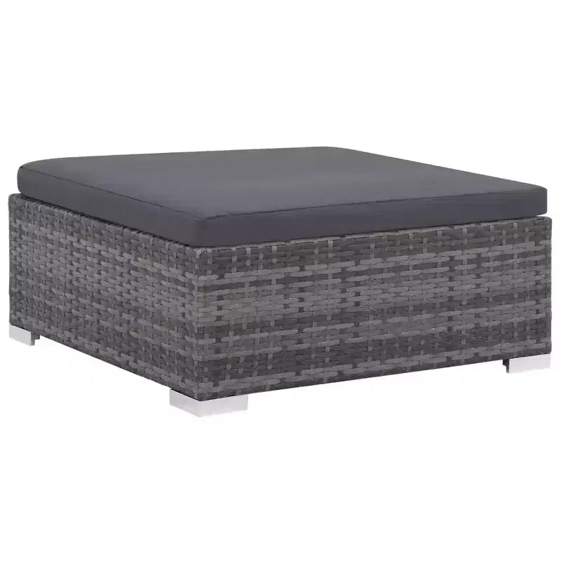 vidaXL Set Divani da Giardino - Set Divano Sezionale a 6 Pezzi in Poly Rattan Grigio con Tavolino e Ottomana - Comoda Seduta da Esterno con Cuscini