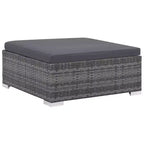 vidaXL Set Divani da Giardino - Set Divano Sezionale a 6 Pezzi in Poly Rattan Grigio con Tavolino e Ottomana - Comoda Seduta da Esterno con Cuscini