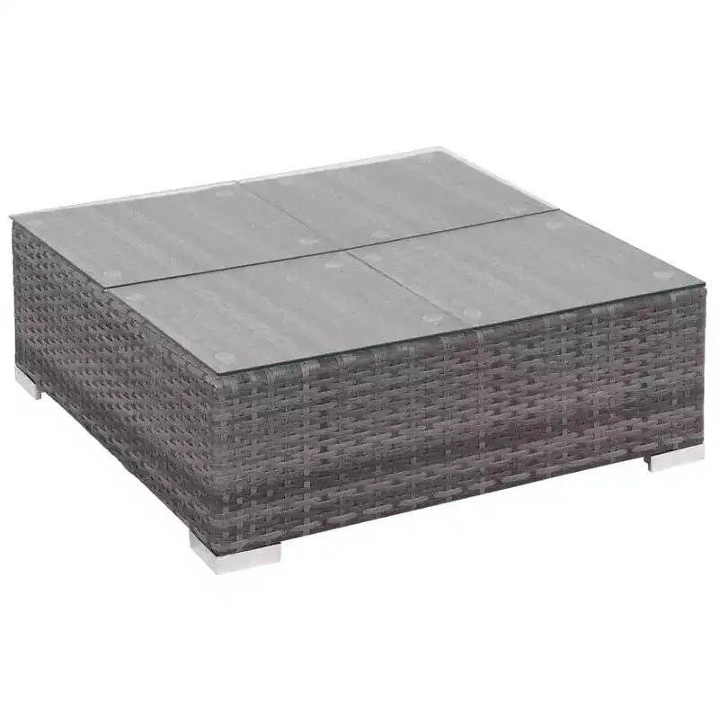vidaXL Set Divani da Giardino - Set Divano Sezionale a 6 Pezzi in Poly Rattan Grigio con Tavolino e Ottomana - Comoda Seduta da Esterno con Cuscini