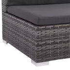 vidaXL Set Divani da Giardino - Set Divano Sezionale a 6 Pezzi in Poly Rattan Grigio con Tavolino e Ottomana - Comoda Seduta da Esterno con Cuscini