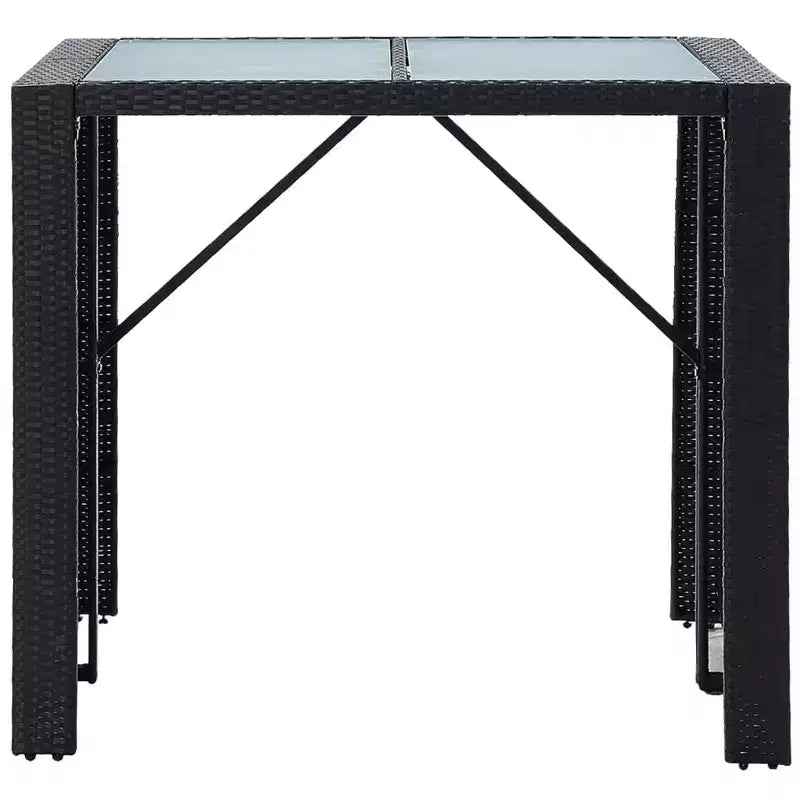 vidaXL Set da Bar da Esterno 5 Pezzi - Rattan Sintetico e Vetro Nero - Include Cuscini Confortevoli - Facile da Montare - Adatto per Esterni
