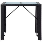 vidaXL Set da Bar da Esterno 5 Pezzi - Rattan Sintetico e Vetro Nero - Include Cuscini Confortevoli - Facile da Montare - Adatto per Esterni