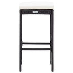 vidaXL Set da Bar da Esterno 5 Pezzi - Rattan Sintetico e Vetro Nero - Include Cuscini Confortevoli - Facile da Montare - Adatto per Esterni