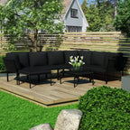 vidaXL Salon de jardin noir et anthracite