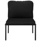vidaXL Set Lounge da Esterno a 6 Pezzi con Cuscini - Set di Mobili Modulari Neri in PVC con Telaio in Acciaio - Ideale per Giardino, Patio e Spazi Esterni