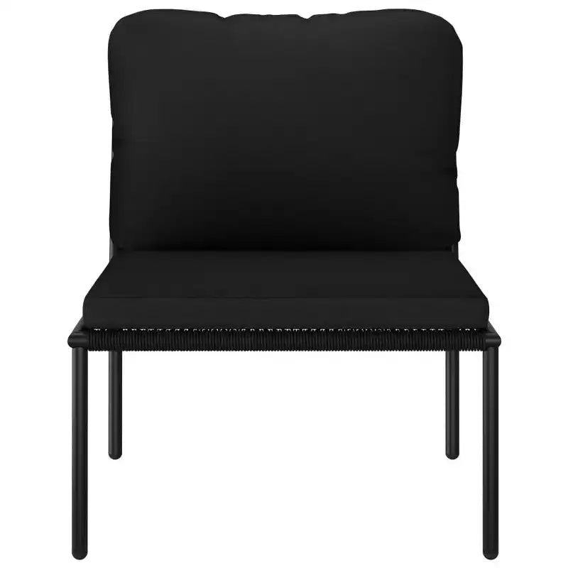 vidaXL Set Lounge da Esterno a 6 Pezzi con Cuscini - Set di Mobili Modulari Neri in PVC con Telaio in Acciaio - Ideale per Giardino, Patio e Spazi Esterni