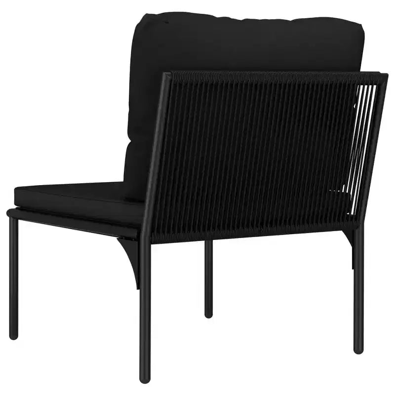 vidaXL Set Lounge da Esterno a 6 Pezzi con Cuscini - Set di Mobili Modulari Neri in PVC con Telaio in Acciaio - Ideale per Giardino, Patio e Spazi Esterni