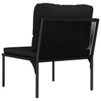 vidaXL Set Lounge da Esterno a 6 Pezzi con Cuscini - Set di Mobili Modulari Neri in PVC con Telaio in Acciaio - Ideale per Giardino, Patio e Spazi Esterni