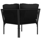 vidaXL Set Lounge da Esterno a 6 Pezzi con Cuscini - Set di Mobili Modulari Neri in PVC con Telaio in Acciaio - Ideale per Giardino, Patio e Spazi Esterni
