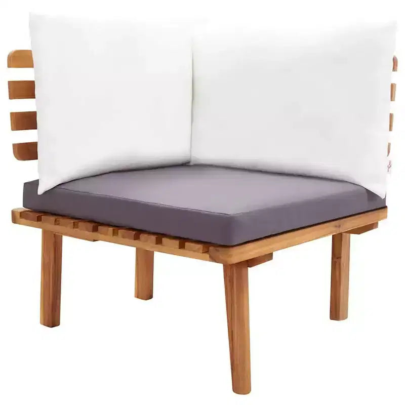 vidaXL Ensemble de salon de jardin 5 pièces – Bois d'acacia massif – Coussins amovibles et lavables – À monter soi-même – Parfait pour le jardin, la terrasse ou le patio