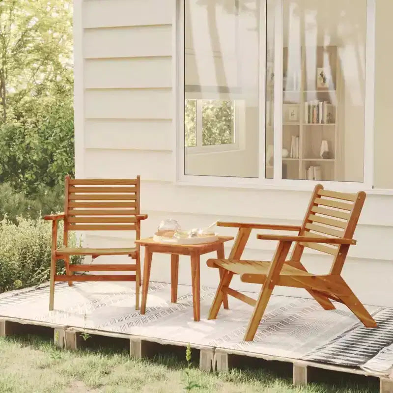 vidaXL Sedie da Giardino 2 pz in Legno Massello di Acacia - Sedie da Pranzo Marroni in Legno - Durevoli e Facili da Pulire - Sedie Relax per Giardino, Patio, Terrazza.