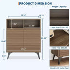 Mobile Contenitore Scanalato, Credenza a Buffet con Ante e Ripiani Regolabili per Cucina, Ingresso