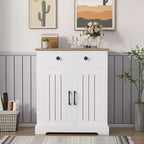 Mobile Credenza con 2 Ante e Cassetto, Mobile Cucina Moderno con Ripiano Regolabile, Tavolo Buffet in Legno per Soggiorno