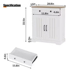 Mobile Credenza con 2 Ante e Cassetto, Mobile Cucina Moderno con Ripiano Regolabile, Tavolo Buffet in Legno per Soggiorno