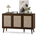 PexFix Sideboard Buffet Cabinet Kitchen Cabinet with 3 Rattan Doors and Adjustable Shelves