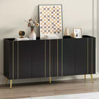 CLIHOME Lussuosa Scarpiera con 5 Gambe in Metallo, Mobile Porta TV Moderno con 4 Ripiani Regolabili per TV Fino a 70 Pollici, Credenza Minimalista