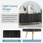CLIHOME Lussuosa Scarpiera con 5 Gambe in Metallo, Mobile Porta TV Moderno con 4 Ripiani Regolabili per TV Fino a 70 Pollici, Credenza Minimalista
