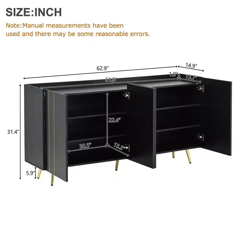 CLIHOME Lussuosa Scarpiera con 5 Gambe in Metallo, Mobile Porta TV Moderno con 4 Ripiani Regolabili per TV Fino a 70 Pollici, Credenza Minimalista