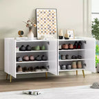 CLIHOME Lussuosa Scarpiera con 5 Gambe in Metallo, Mobile Porta TV Moderno con 4 Ripiani Regolabili per TV Fino a 70 Pollici, Credenza Minimalista