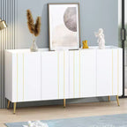 CLIHOME Lussuosa Scarpiera con 5 Gambe in Metallo, Mobile Porta TV Moderno con 4 Ripiani Regolabili per TV Fino a 70 Pollici, Credenza Minimalista