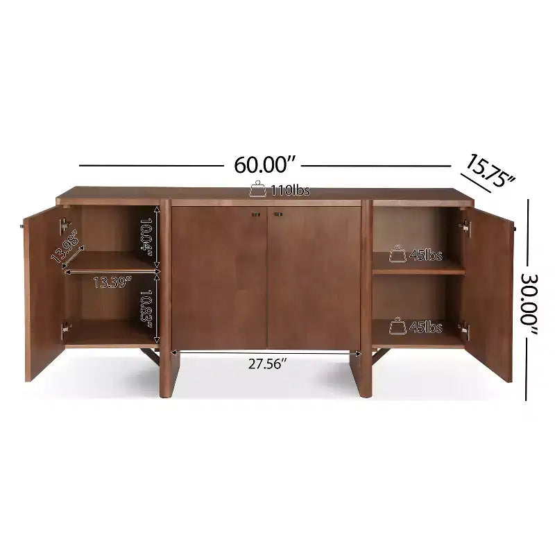 Christopher Knight Home Deslonde Credenza Moderna Minimalista in Legno Versatile
