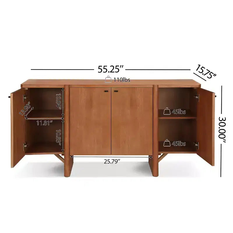 Christopher Knight Home Deslonde Credenza Moderna Minimalista in Legno Versatile
