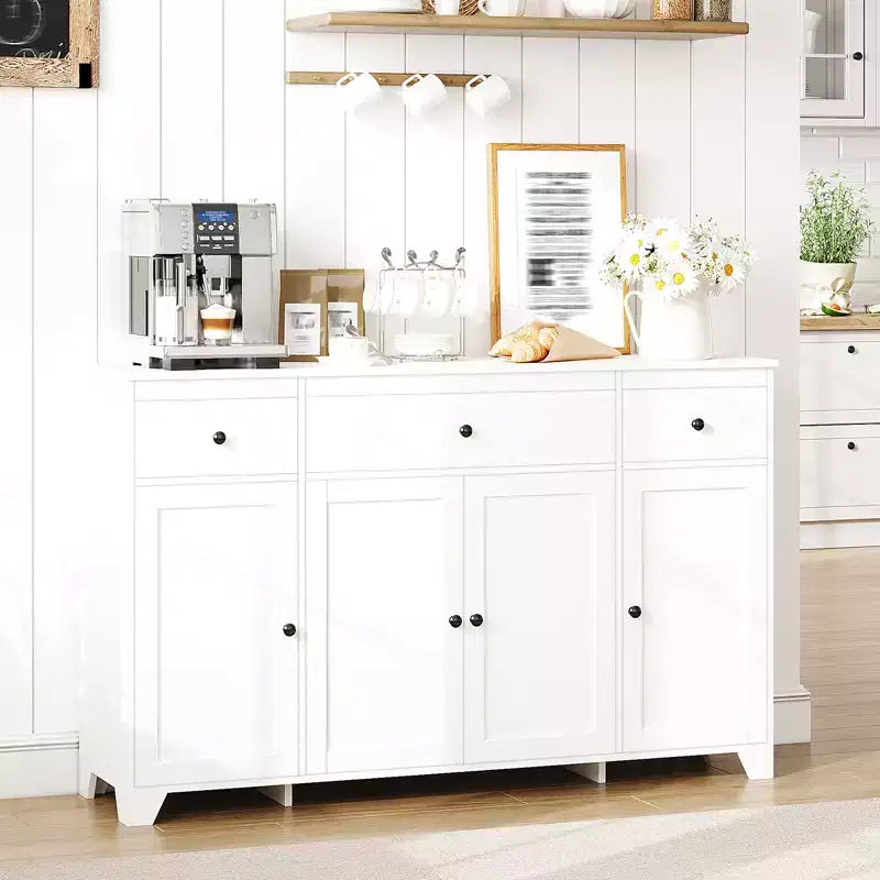 1 Particle Board 15Mm E1 4 Door 3 Drawer Sideboard Dining Cabinet with 4 Door Storage