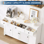 1 Mobile credenza per sala da pranzo con 4 ante e 3 cassetti in truciolato E1 da 15 mm e 4 ante di armadietto