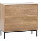 Acekool Buffet en rotin, Armoire 2 portes avec base en métal, Meuble d'appoint bohème moderne pour salon, entrée, salle de bain, Noir
