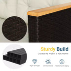 Set di mobili da giardino Heynemo a 4 posti, set da esterno componibile in rattan PE resistente alle intemperie con tavolo contenitore, divano a L da esterno con cuscini