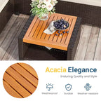Set di mobili da giardino Heynemo a 4 posti, set da esterno componibile in rattan PE resistente alle intemperie con tavolo contenitore, divano a L da esterno con cuscini