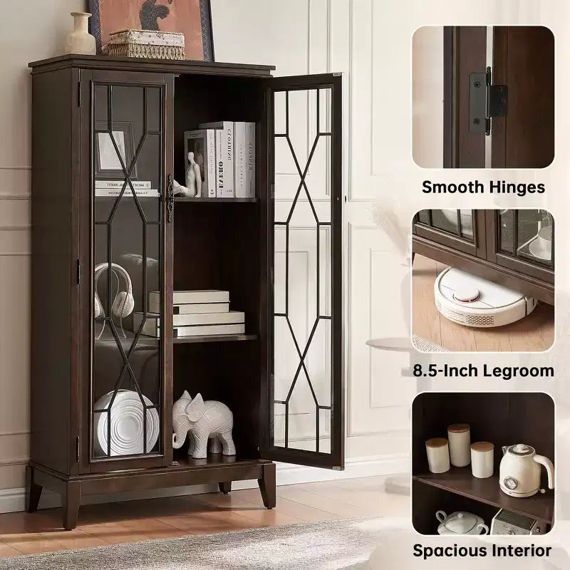 Buffet bas élégant avec pieds réglables et dispositif anti-basculement - Solution de rangement parfaite pour la salle à manger ou le salon