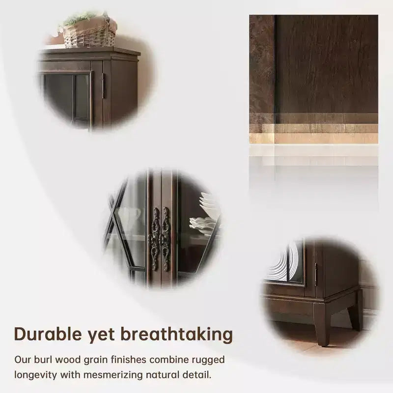 Buffet bas élégant avec pieds réglables et dispositif anti-basculement - Solution de rangement parfaite pour la salle à manger ou le salon