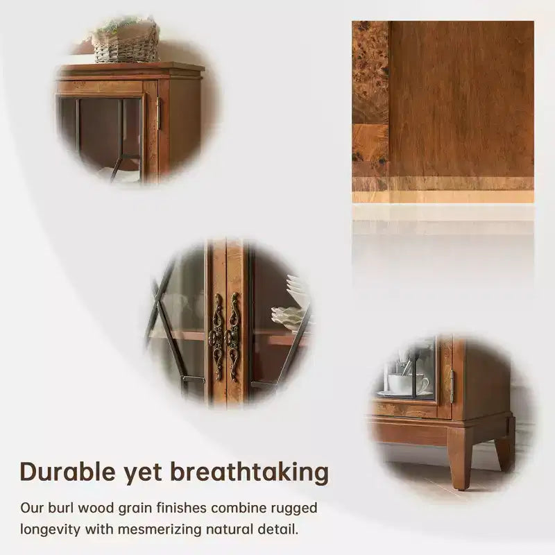 Buffet bas élégant avec pieds réglables et dispositif anti-basculement - Solution de rangement parfaite pour la salle à manger ou le salon