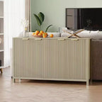 Bahut Acekool cannelé, Armoire de rangement moderne à 4 portes avec étagères réglables pour cuisine, salle à manger, salon ou entrée