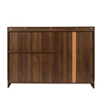 GDFStudio Bertha Madia Moderna in Legno da 47,2 con 2 Ante Scorrevoli in Vetro e 3 Cassetti